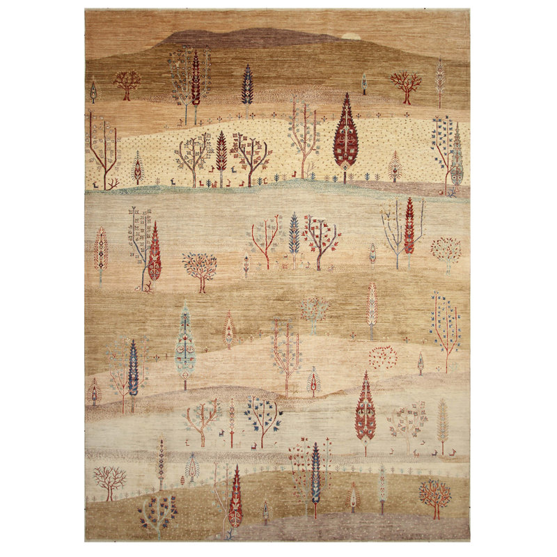 High-Quality Hand-Knotted Camel And Multi Area Rug