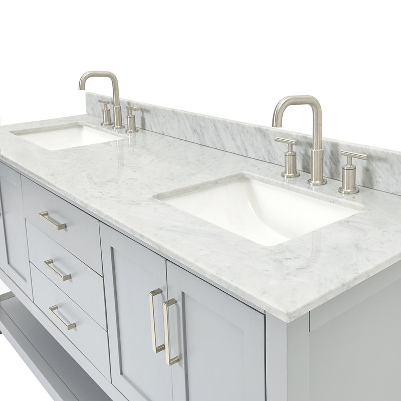 Magnolia Bath Vanity Rectangular Basin S073DCW2R, Gray, Rectangle ,  73"