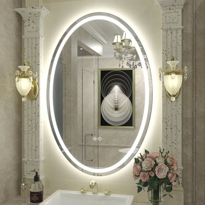 Miroir ovale en verre trempé anti-buée Aevar
