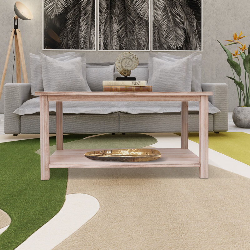 Janda Frame Coffee Table with Storage, Light Wood