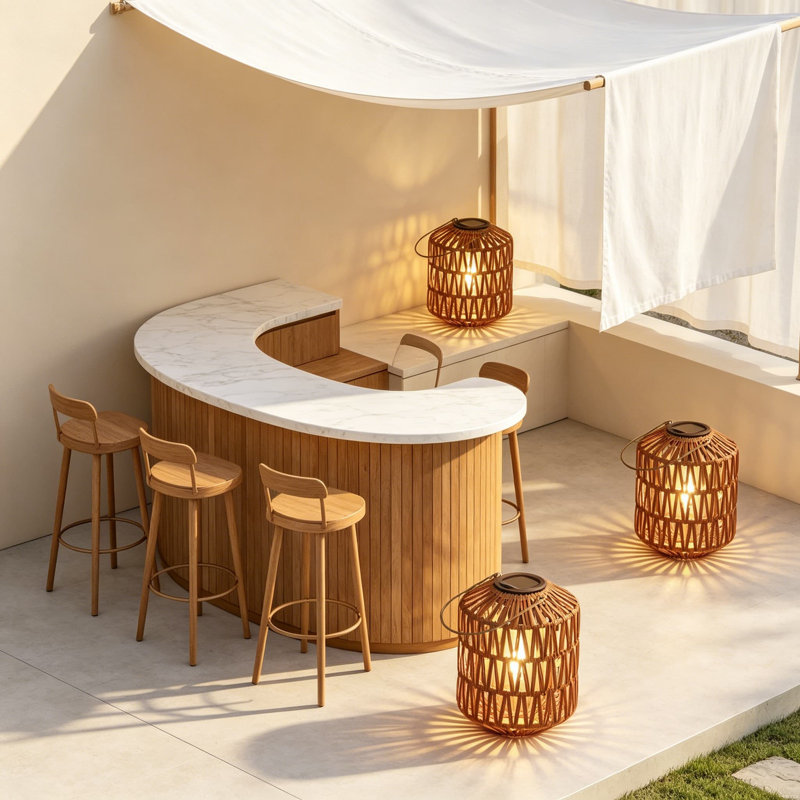 Ensemble de 4 lampes solaires en rotin, lanternes solaires extérieures imperméables avec poignée, lanternes décoratives suspendues pour le jardin, la cour, le patio, l'arbre, le plateau de table, marche / arrêt automatique (ampoules incluses)