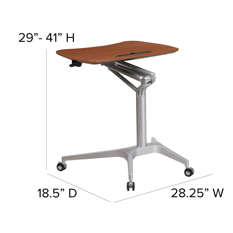Mobile Sit-Down, Stand-Up Ergonomic Computer Desk, 104.14cm H x 73cm W x 45.72cm D