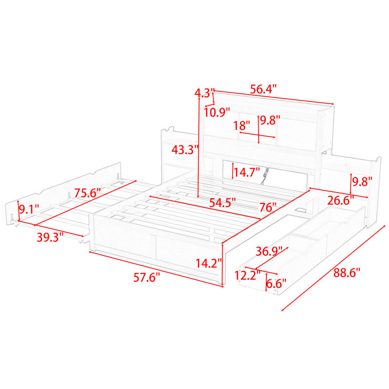 Dyonne Platform Storage Bed, Espresso