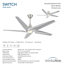 Ventilateur de plafond intelligent à montage double 60 po Switch-116794779-116794783