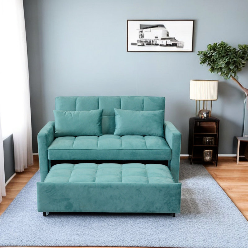 Lit convertible en velours avec ports et douceur moelleuse