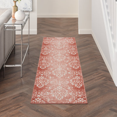 Tapis floral rouge Rheba