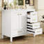 Meuble-lavabo de 36 po avec lavabo, structure et pieds en pin, finition blanche, porte, 4 tiroirs pour un rangement efficace, meuble-lavabo de 36 po, structure en bois massif blanc, plomberie en céramique lisse