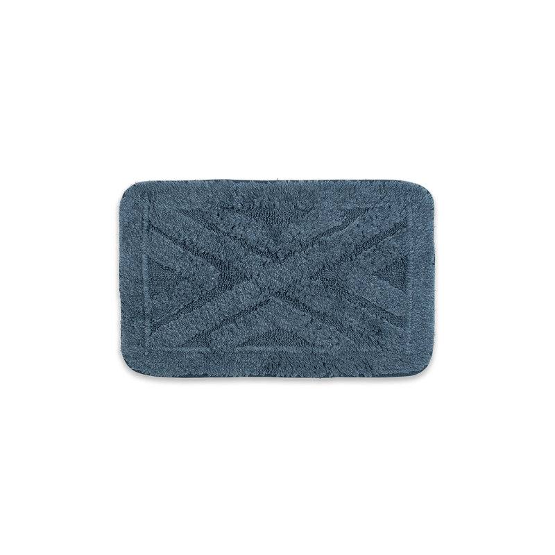 Irinela Cotton Non-Slip Bath Rug, Silver