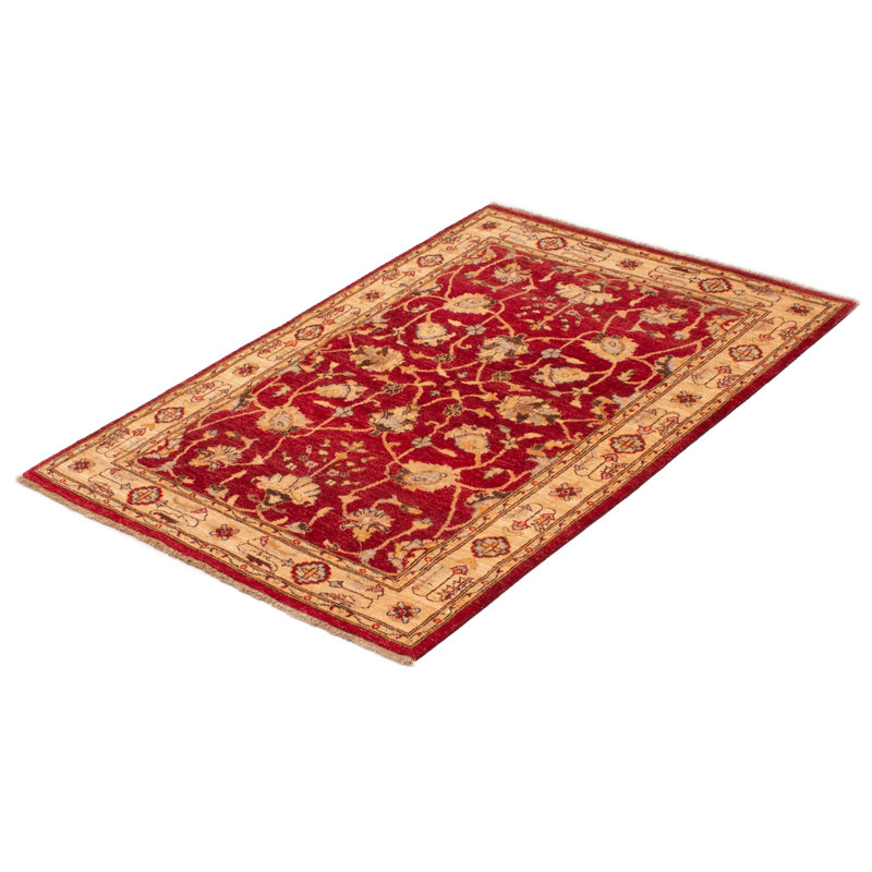 Tapis unique en laine noué à la main 4 pi x 5 pi 10 po nouvel âge Attalla