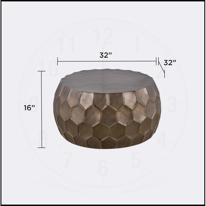 Table basse 32 po Modern Modern, Doré