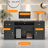 59.06" Black+White Standard Manufactured Reception Desk