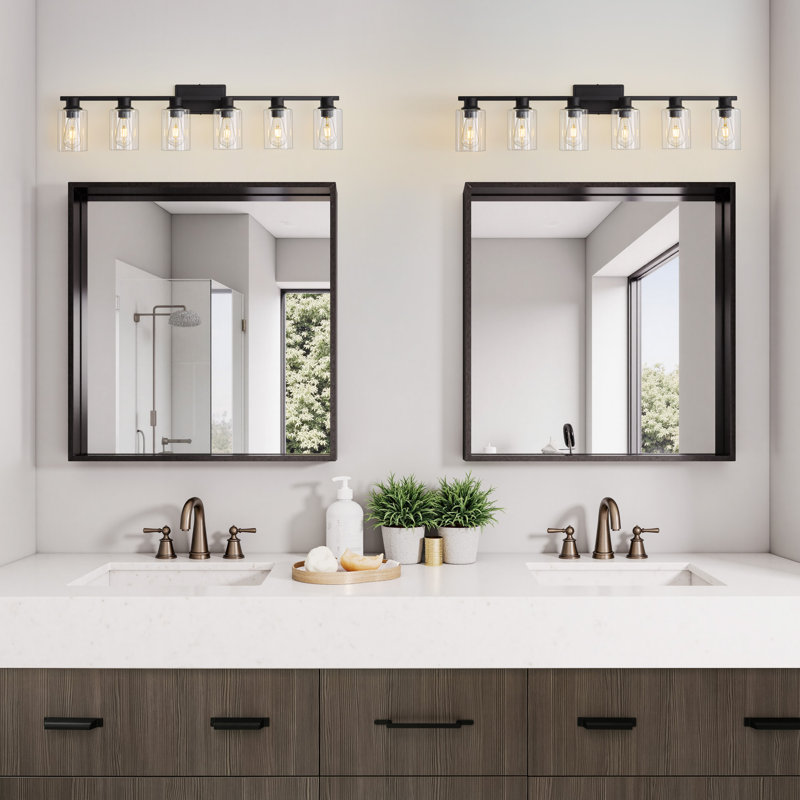 Navila 6 - Light Dimmable Vanity Light Mirror Headlights, Matte Black