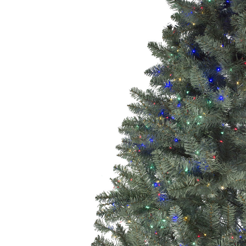 7.5' Pre-Lit Medium Blue Spruce Artificial Christmas Tree - Multicolor LED Lights