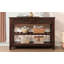 Console avec 2 tiroirs de rangement et 2 tablettes à niveaux, buffet en bois massif de style Mid-Century pour le salon et l'entrée