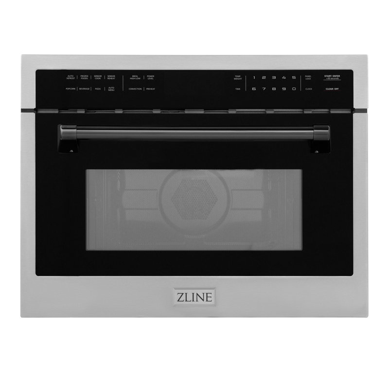 24" Stainless Steel and Matte Black Convection Microwave Oven