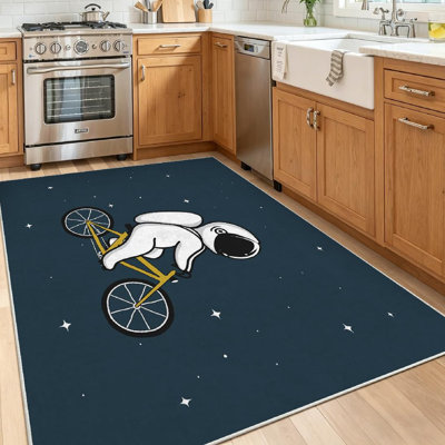 Tapis transparent clair lavable à la machine, espace d'astronaute pour bicyclette