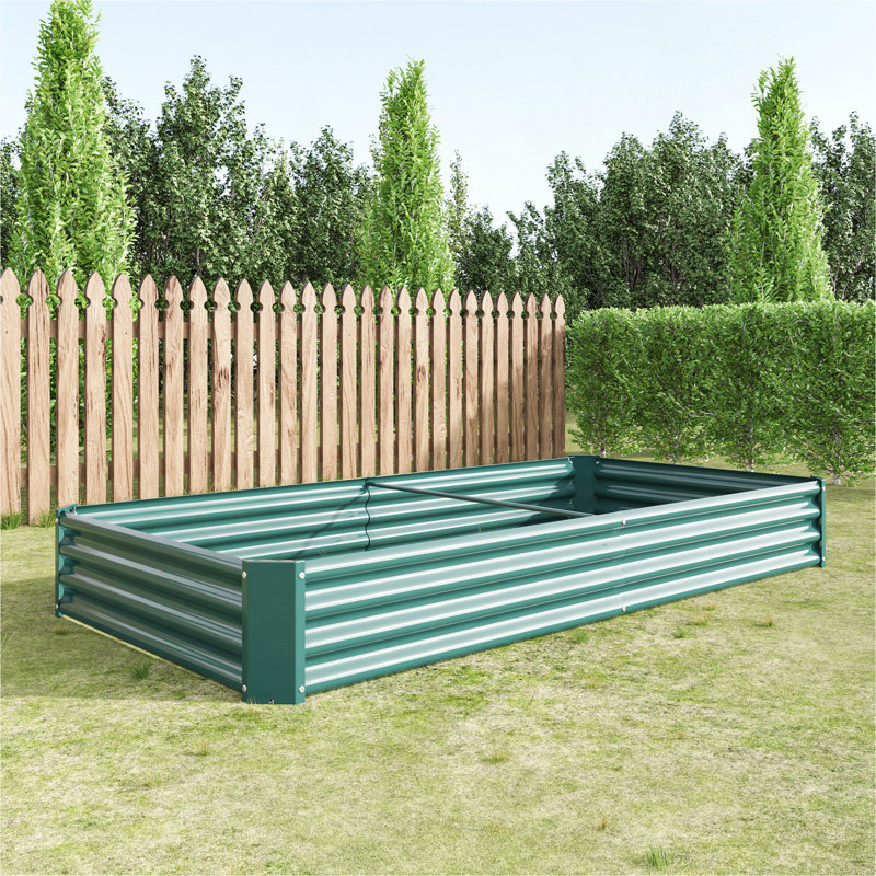 Lit de jardin surélevé en métal, pour fleurs, légumes et herbes, Green