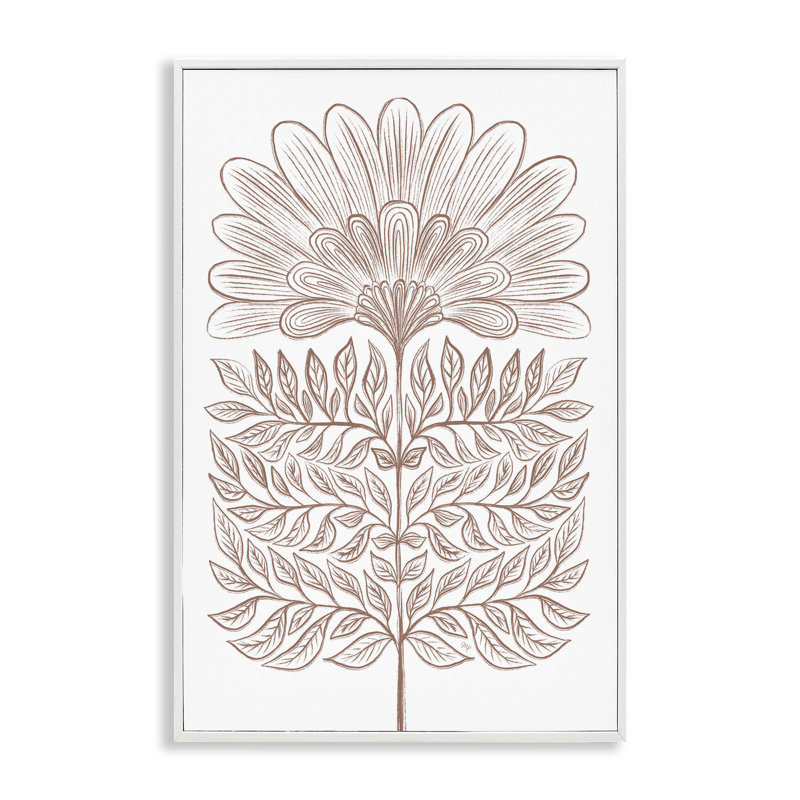 Dessin symétrique de giclée par Martina Pavlova, H 18 po x l 12 po, Estampe numérique encadrée blanc bord de mer