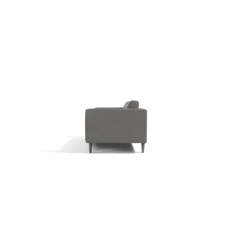 Mekhi Upholstered 87'' Sofa, Dark Gray Genuine Leather
