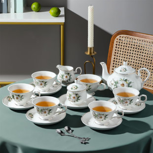 DNGJU 30.7oz. Floral Teapot Set