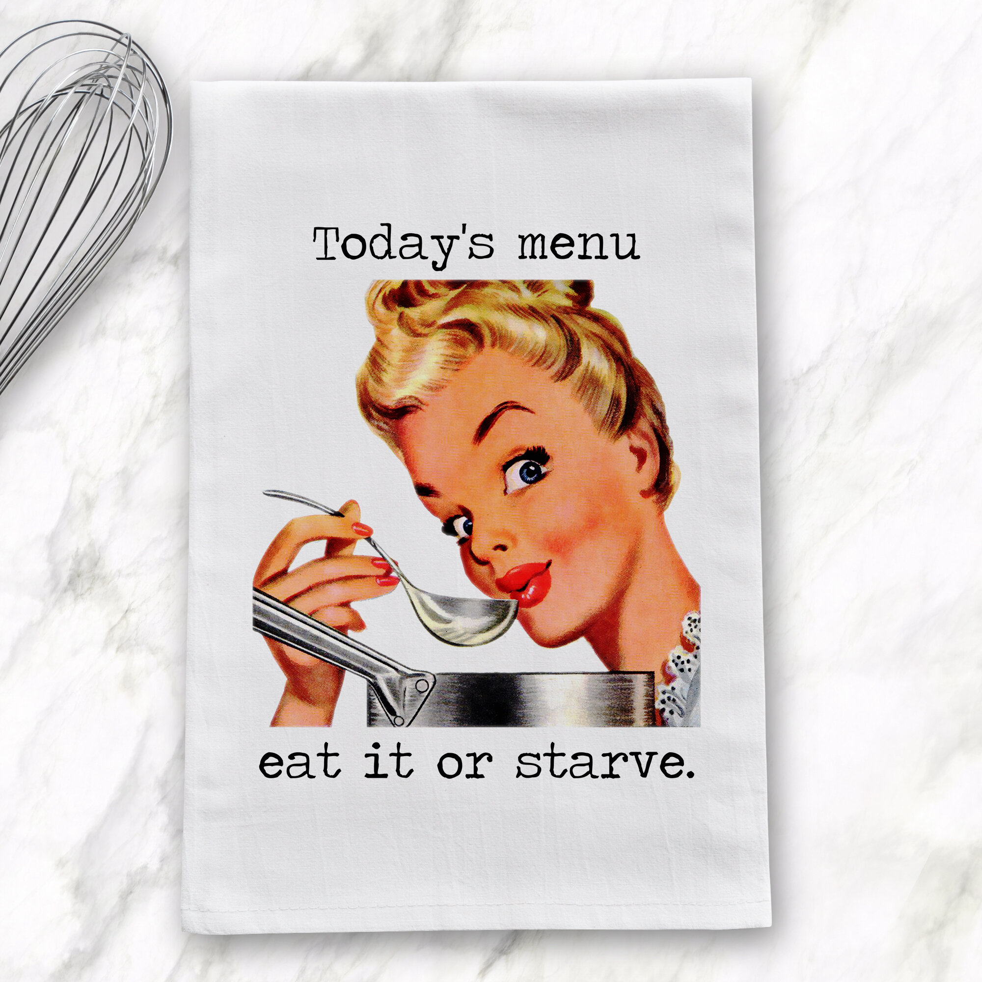 Funny Novelty Kitchen Towel - Eat it or Starve