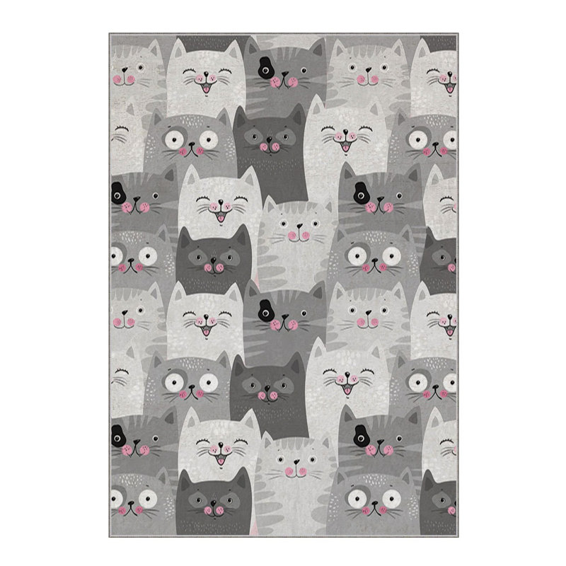 Stylish Woven Carpet , 100% Polyester, Non-Slip Felt Dot Underside | Raschel Knitting, 0.4 in Pile Height | Machine Washable, Digital Print Design | Perfect for Living Room, Bedroom & Office Decor