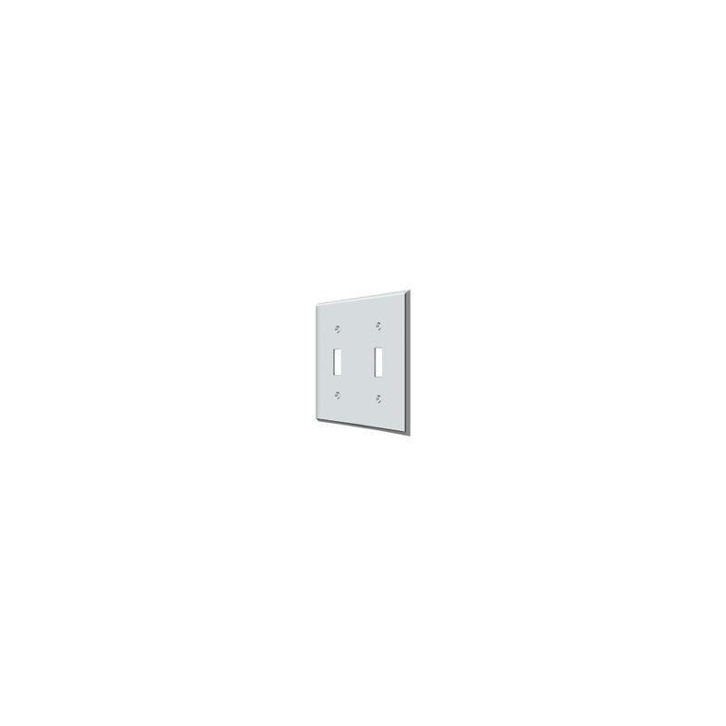 Deltana SWP4761U15A Switch Plate, Double Standard in Antique Nickel, Bright Chrome