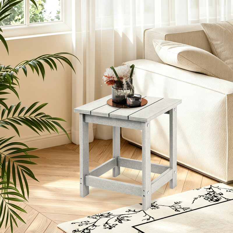 Table d'appoint extérieure Denarrius Adirondack, table de patio en PEHD facile d'entretien et résistante aux intempéries