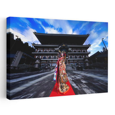 Impression sur art mural japonais, temple japonais