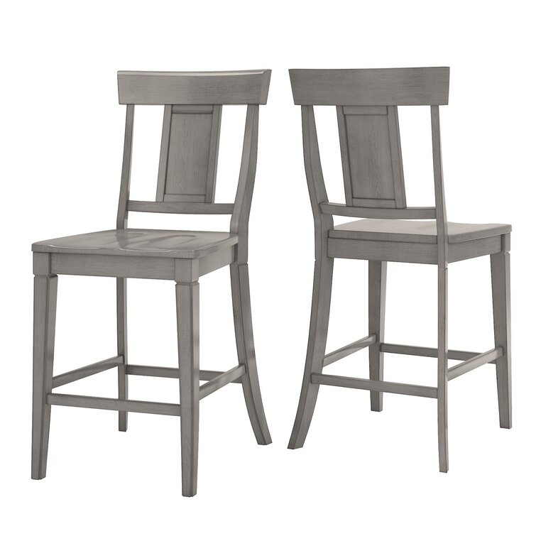 Emelle Solid Wood Counter/Bar Stool, 2pc