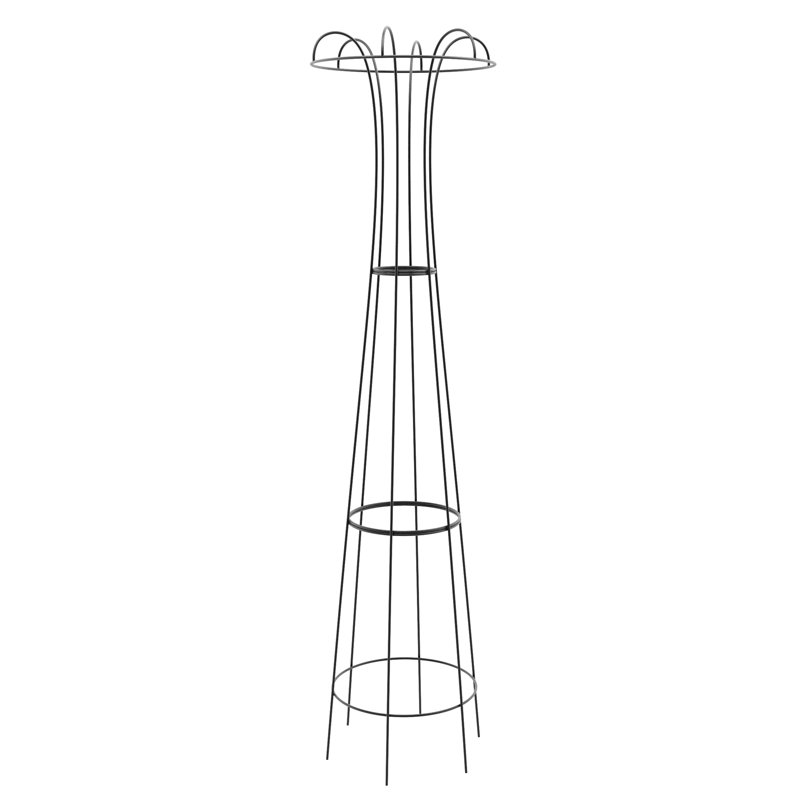 Wilmore Metal Obelisk Plant Support, 200cm H x 50cm W x 50cm D, Grey