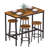 5-Piece Rustic Bar Table Set With 4 Stools - Space-Saving Kitchen Pub Table For Breakfast Nook, Apartment, Bar