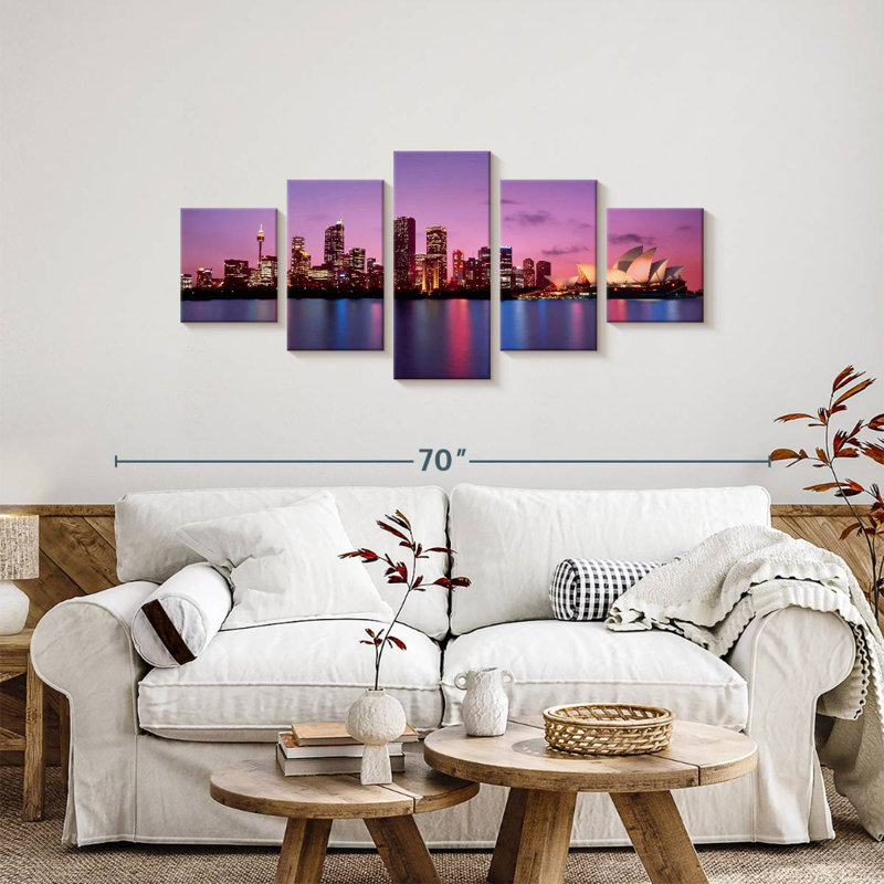 Sydney Night Skyline, 24" H x 55" W