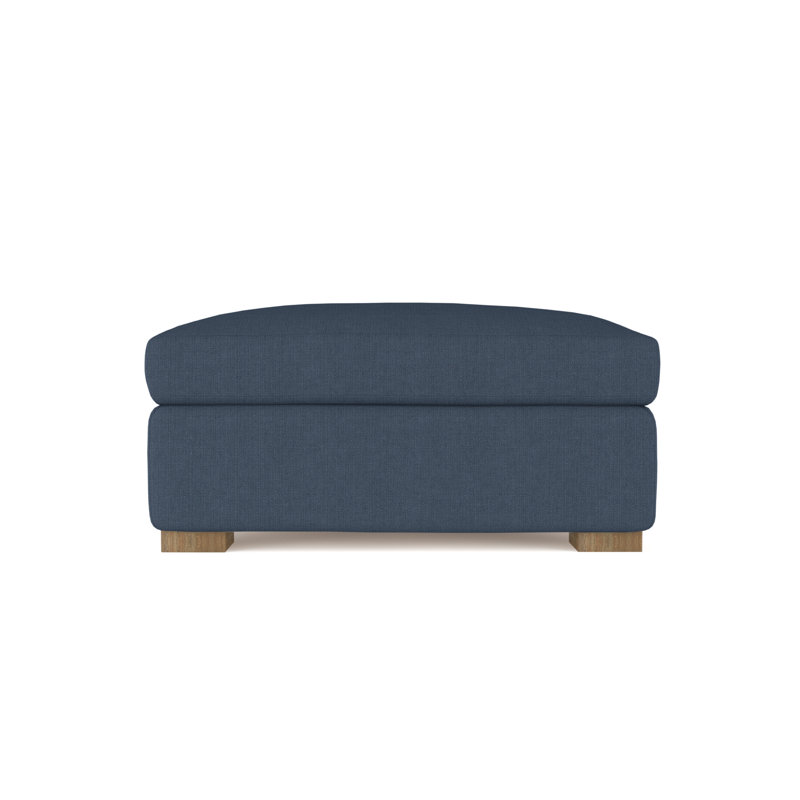 Crosby Ottoman, Plush Velvet Silver Streak, Dark Brown