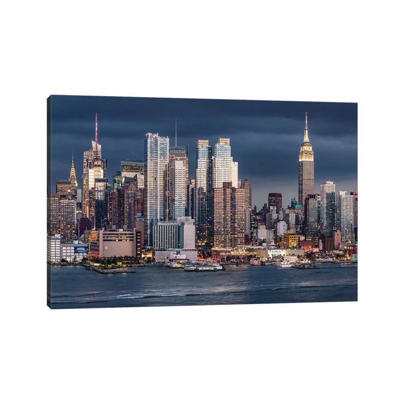 Manhattan avec l'Empire State Building, New York City, H 12 po x l 18 po x P 1,5 po