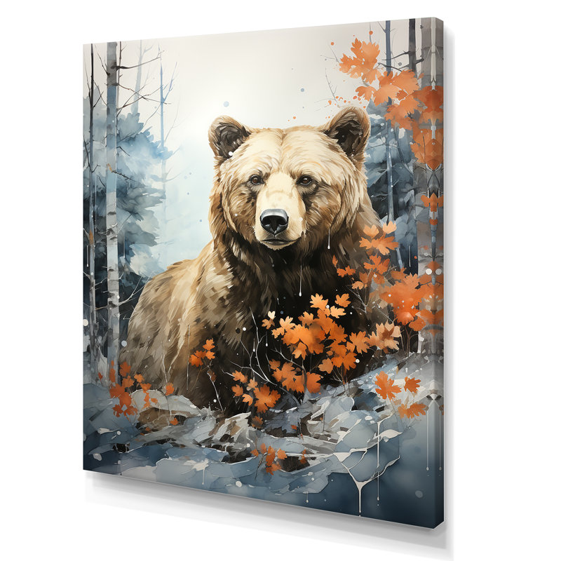 Reproduction sur toile de rêve sur un grizzly surréel, H 32 po x l 16 po x P 1 po, Toile tendue