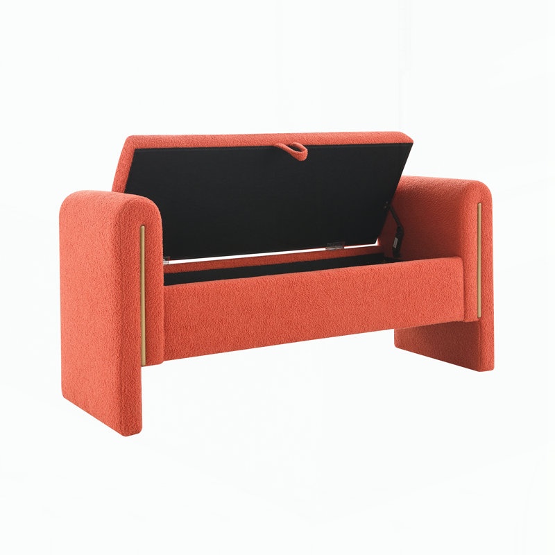 Banc de bout avec accoudoirs et rangement Modern, Orange, Orange, Orange