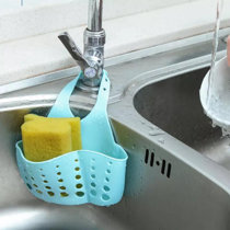 Kitchen Sink Caddy Sponge Holder, Hanging Dish Sponge Organizer Holder,  Telescopic Farmhouse Sink Accessories, Over Sink Expandable(14''-20'')  Brush