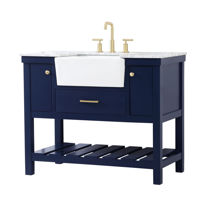 Ensemble de meuble-lavabo simple 42 po Algier, Bleu
