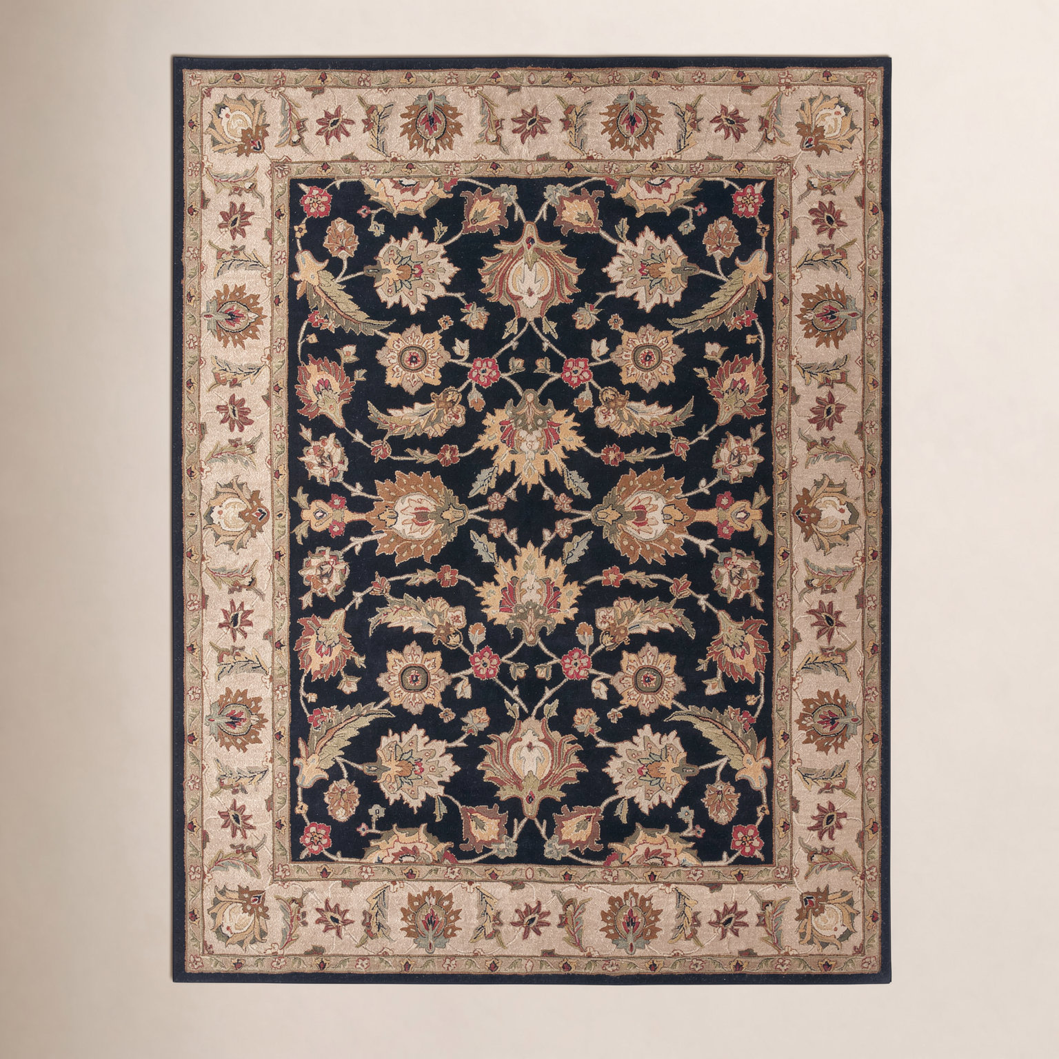 Lyndsay Ebony Sand Hand-Tufted Wool Oriental Rug, Rectangle 8' x 10'