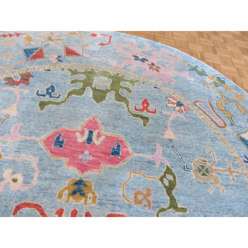 Tapis unique bleu ciel de 10 pi