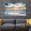 « coucher de soleil à the oragey sea », reproduction de photo sur toile tendue-20121468