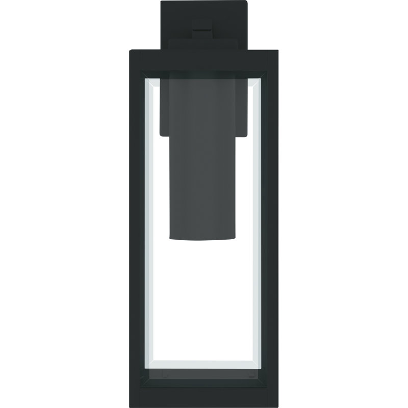 Wiebe 1-Light Earth Black Dark Sky Outdoor Wall Lantern, 20" H x 7" W x 8.5" D