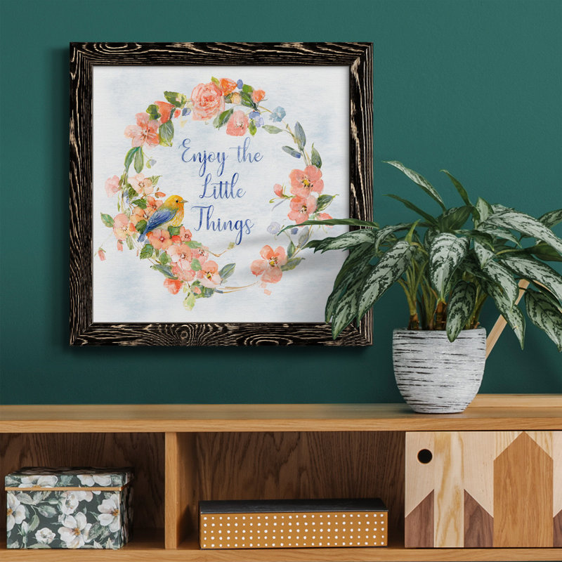 Summer Blooms - Peinture sur toile encadrée, H 20 po x l 20 po x P 1,5 po, Cadre noir