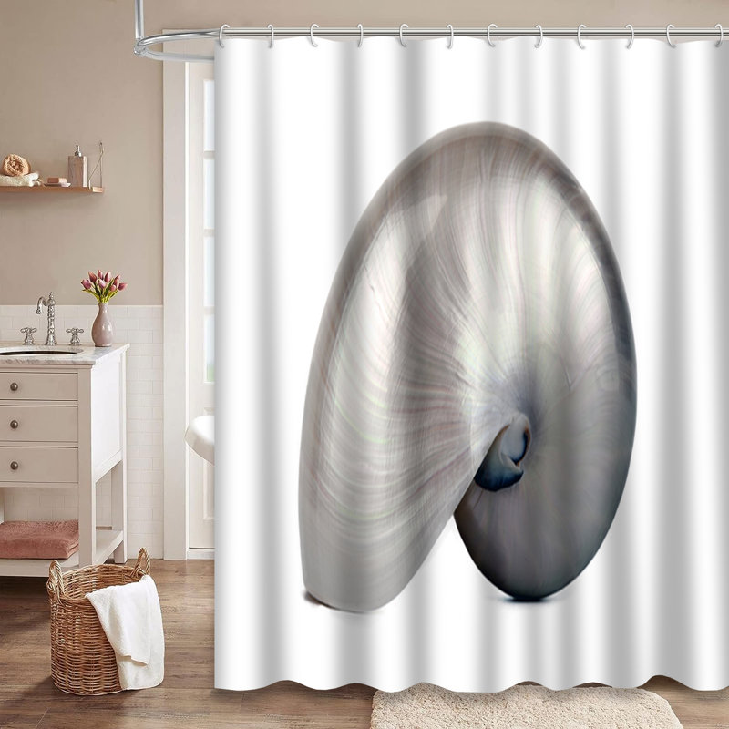 Rideau de douche à 12 crochets Shell, L 72 po x l 78 po