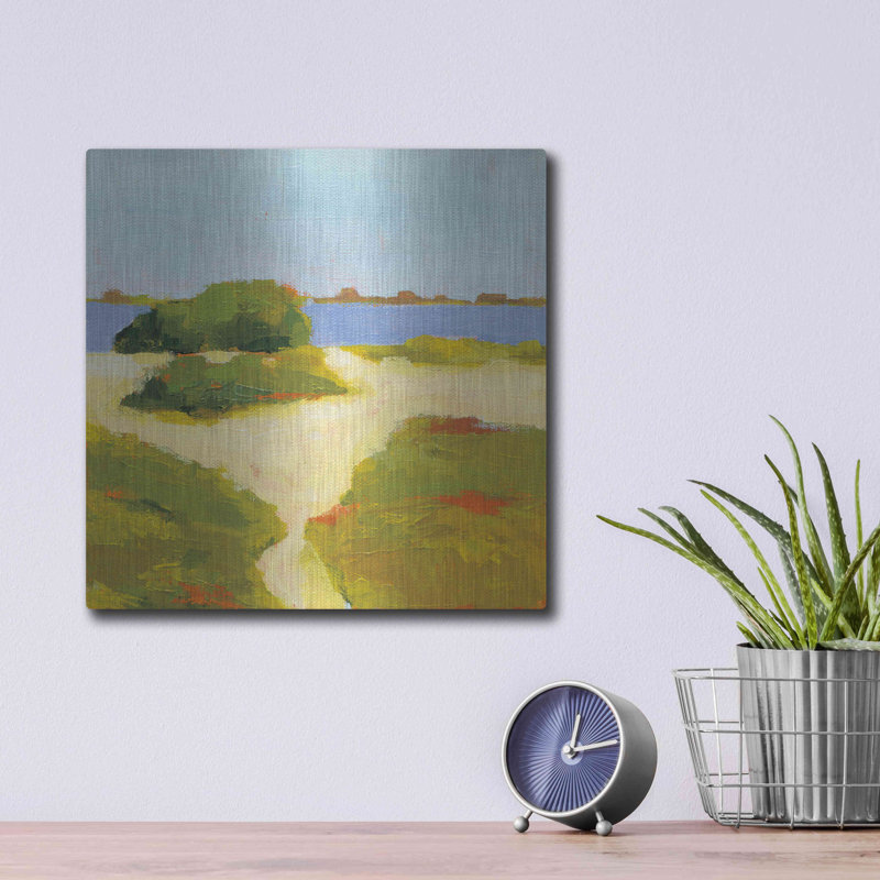 «Lark Manor» «Path to the Beach» par Phyllis Adams, art mural en métal, H 12 po x l 12 po