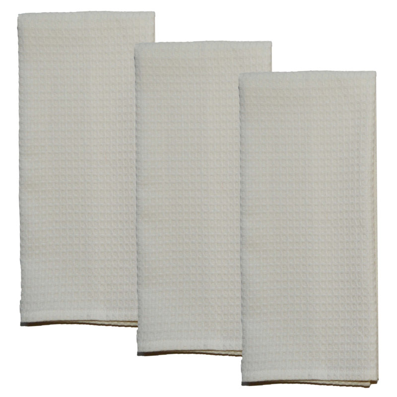 Cotton Waffle Tea Towel Kitchen Towel, Cream