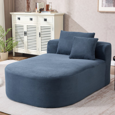 67.5''Chaise Lounge Chair 46'' Wide Seat Indoor Tenille Oversized Sleeper Sofa For Living Room Deep Seat Lounge And Two Soft Pillows Convertible Boneless Sofa Bed