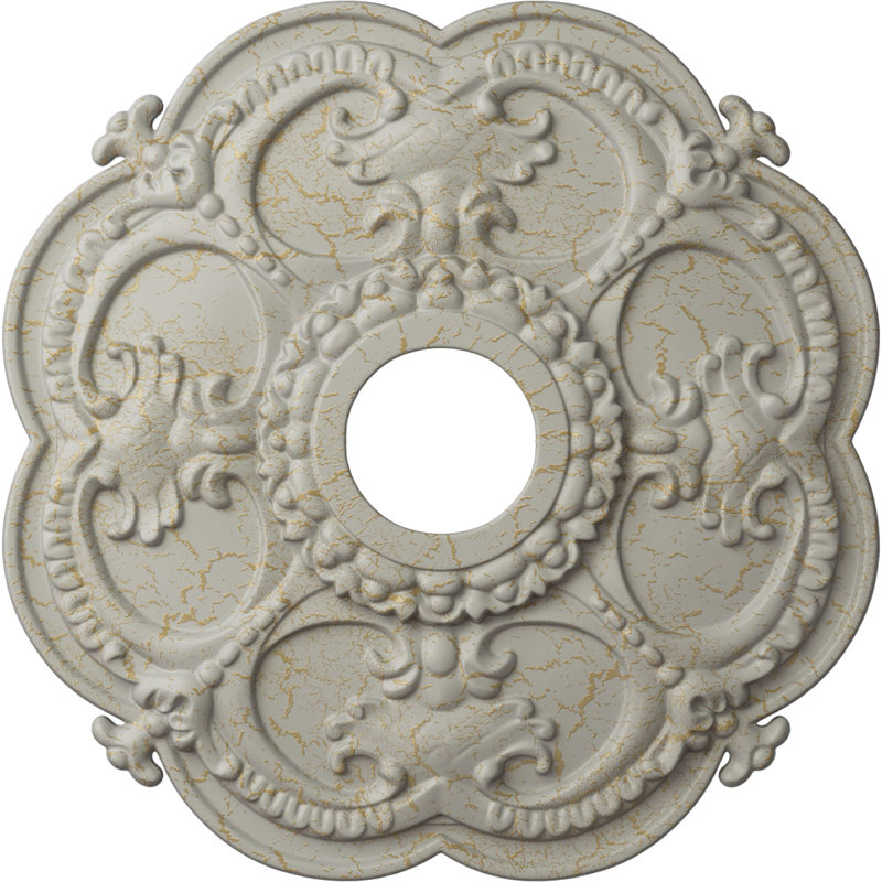 Médaillon de plafond l 3,5 po x P 3,5 po Rotherham, Pot de crème craquelé