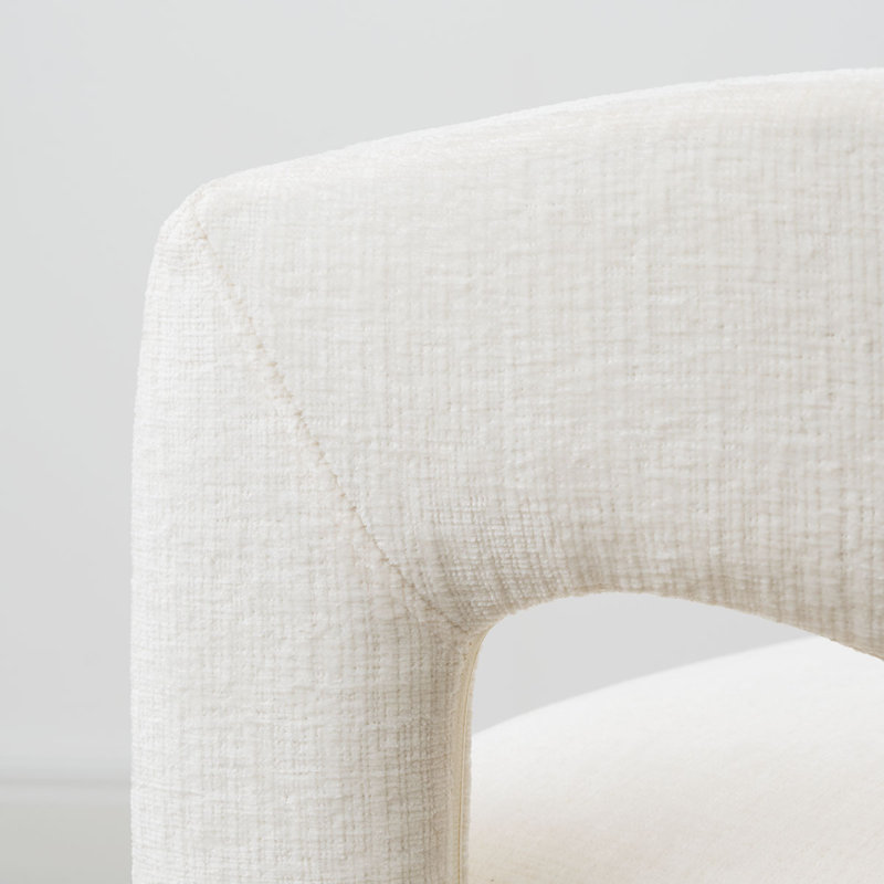Tabouret de coiffeuse moderne avec accoudoirs, Beige